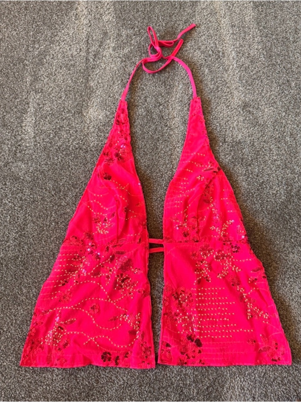 Hot Pink Sequin Halter Top